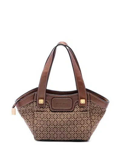 Pre-owned Loewe 2007 Anagram Canvas Tote Bag In Brown