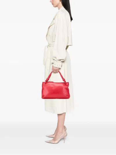 Pre-owned Loewe 2007 Anagram Nappa Tote Bag In Red