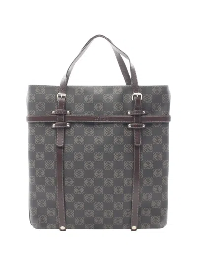 Pre-owned Loewe 2007 Anagram Tote Bag In Grey