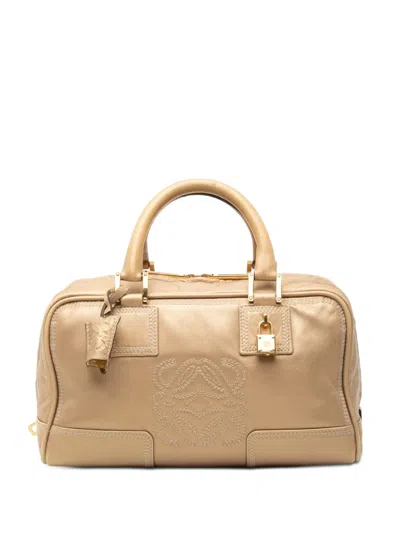 Pre-owned Loewe 2007 Metallic Leather Amazona 28 Handbag In Gold