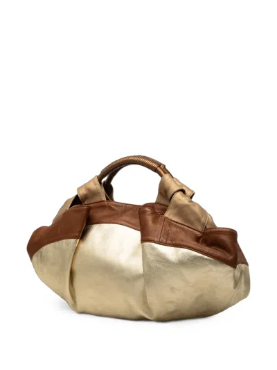 Pre-owned Loewe 2007 Tricolor Nappa Aire Hobo Bag In Gold