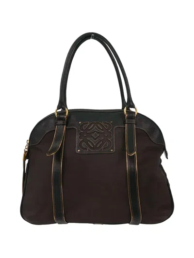Pre-owned Loewe 2008 Anagram Handbag In Brown