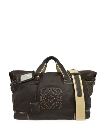 Pre-owned Loewe 2008 Anagram Tote Bag In Brown