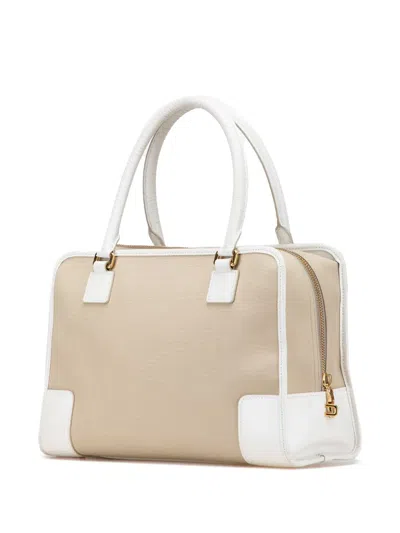 Pre-owned Loewe 2008 Canvas Amazona 36 Handbag In Brown