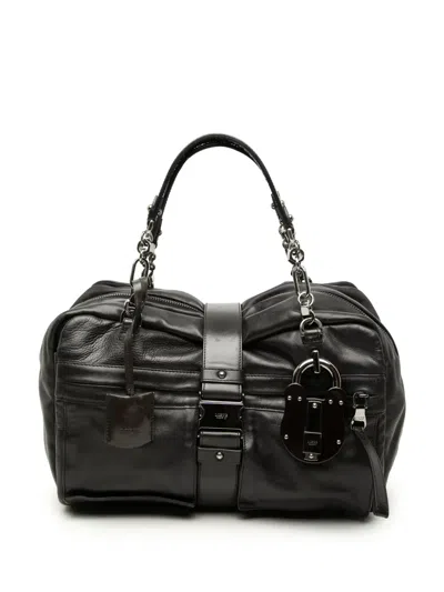 Pre-owned Loewe 2008 Leather Laura 33 Handbag In Black