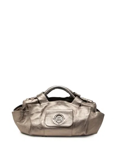 Pre-owned Loewe 2008 Metallic Nappa Anagram Aire Hobo Bag In Brown