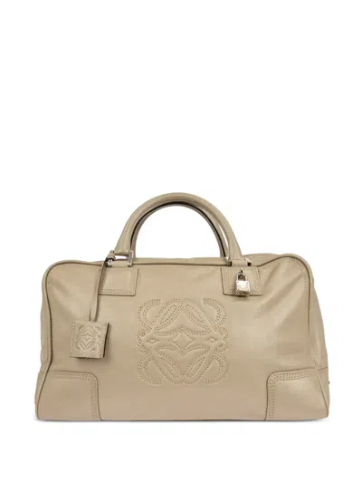 Pre-owned Loewe 2008 Top Handle Leather Tote Bag In Neutral