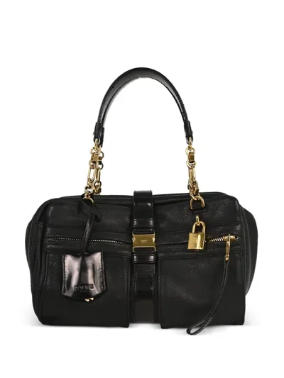 Pre-owned Loewe 2009 Chain Laura 26 Shoulder Bag In Black