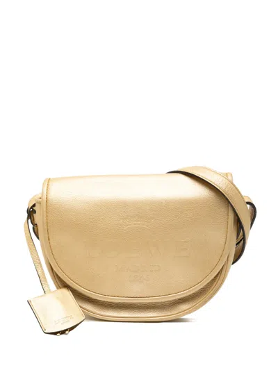 Pre-owned Loewe 2009 Leather Heritage Crossbody Bag In Gold