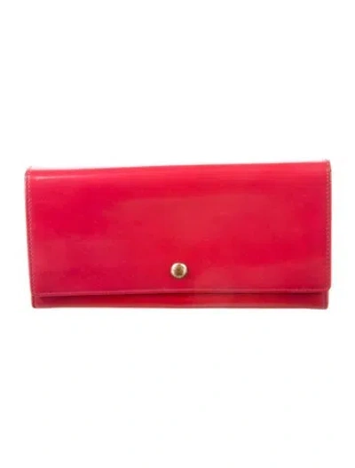 Pre-owned Loewe 2009 Patent Leather Wallet In Red