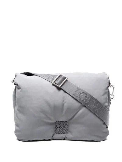 Pre-owned Loewe 2010-2020s Goya Puffer Shoulder Bag In Gray