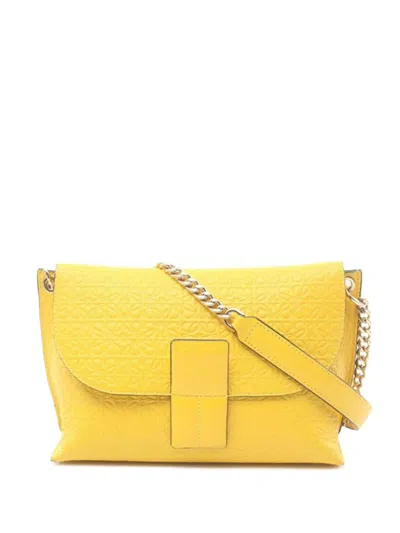 Pre-owned Loewe 2010-2023 Repeat Anagram Avenue Crossbody Bag In Yellow