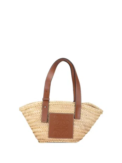 Pre-owned Loewe 2010-2023 Small Raffia Basket Tote Bag In Brown