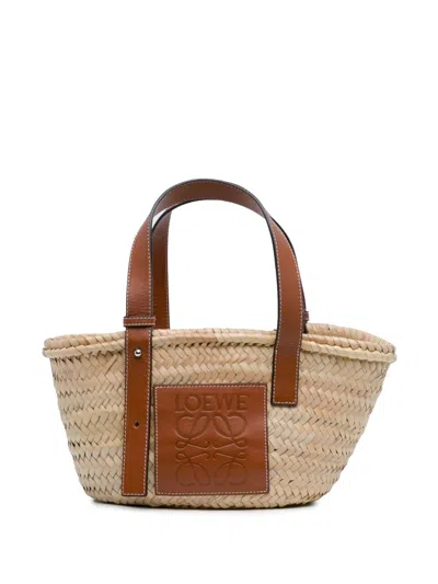 Pre-owned Loewe 2010-2023 Small Raffia Basket Tote Bag In