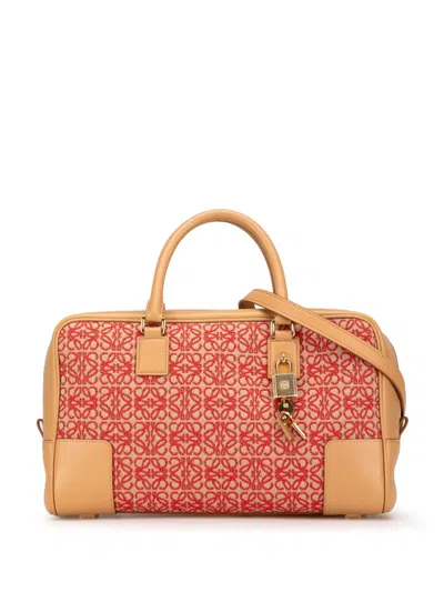 Pre-owned Loewe 2010-2024 Canvas Amazona 28 Satchel In Red