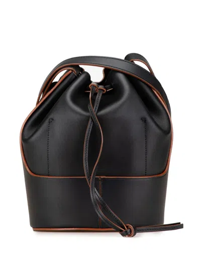 Pre-owned Loewe 2010-2024 Medium Leather Balloon Bucket Bag In Black