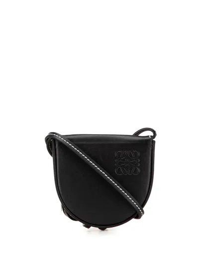 Pre-owned Loewe 2010-2024 Mini Soft Calfskin Heel Pouch Crossbody Bag In Black