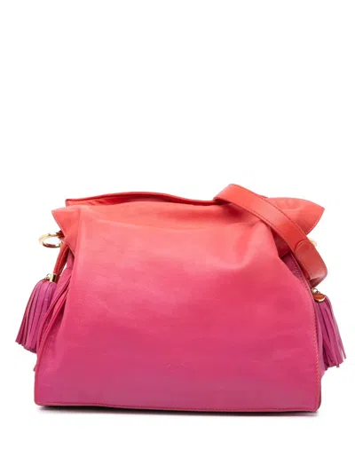 Pre-owned Loewe 2010-2024 Nappa Flamenco Tassel 22 Crossbody Bag In Pink