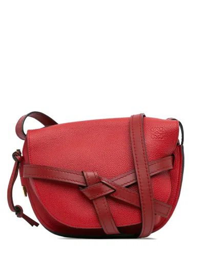 Pre-owned Loewe 2010-2024 Small Leather Gate Crossbody Bag In Red