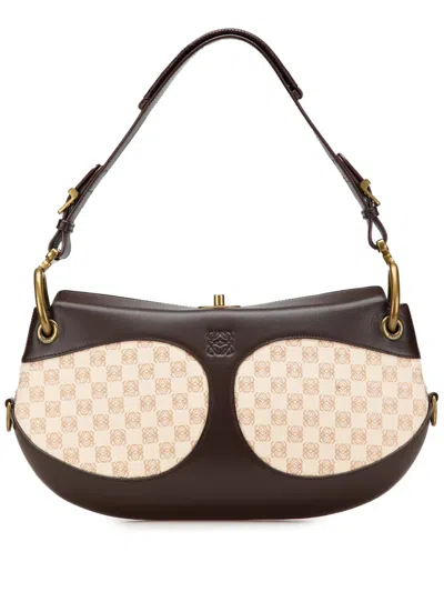 Pre-owned Loewe 2010-2025 Anagram Canvas And Leather Shoulder Bag