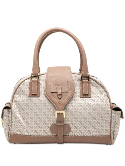 Pre-owned Loewe 2010-2025 Anagram Canvas Handbag In Brown