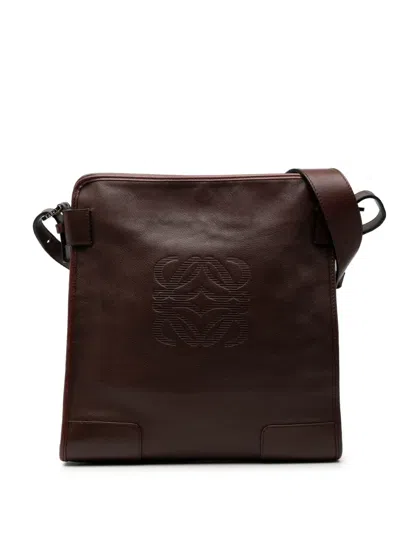 Pre-owned Loewe 2010-2025 Anagram Leather Crossbody Bag In Brown