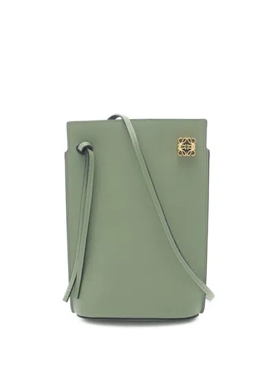 Pre-owned Loewe 2010-2025 Calfskin Dice Pocket Crossbody Bag In Green