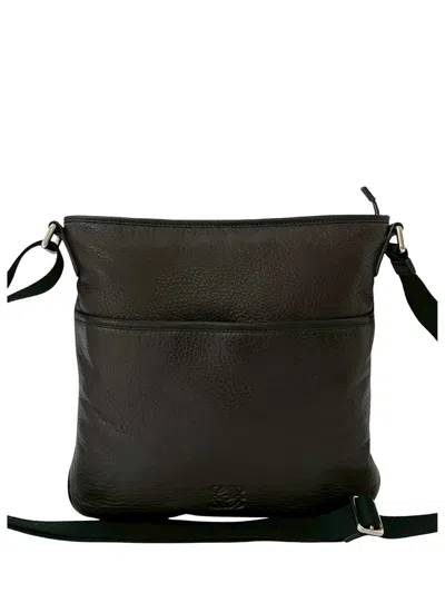 Pre-owned Loewe 2010-2025 Leather Anagram Crossbody Bag In Brown