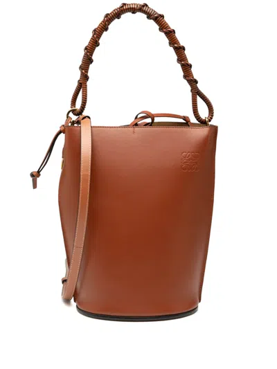 Pre-owned Loewe 2010-2025 Leather Gate Bucket Bag Satchel In Brown