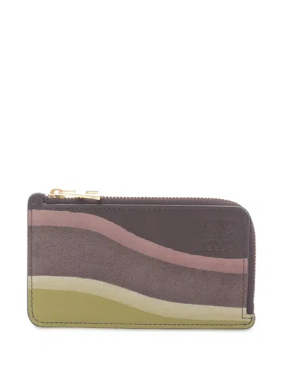 Pre-owned Loewe 2010-2025 Leather Landscape Card Holder In Brown