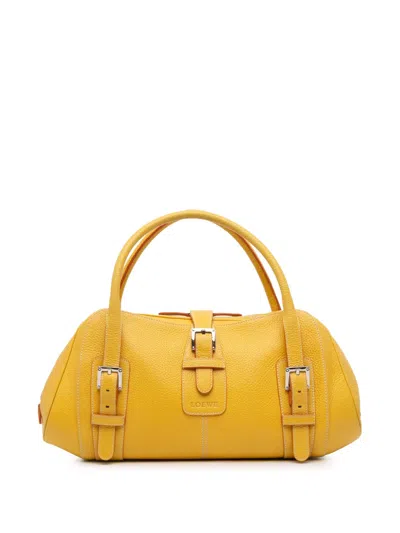 Pre-owned Loewe 2010-2025 Leather Senda Handbag In Yellow