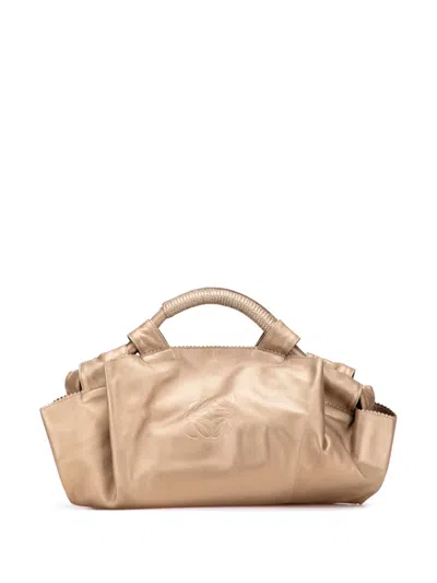 Pre-owned Loewe 2010-2025 Metallic Nappa Aire Hobo Bag In Gold