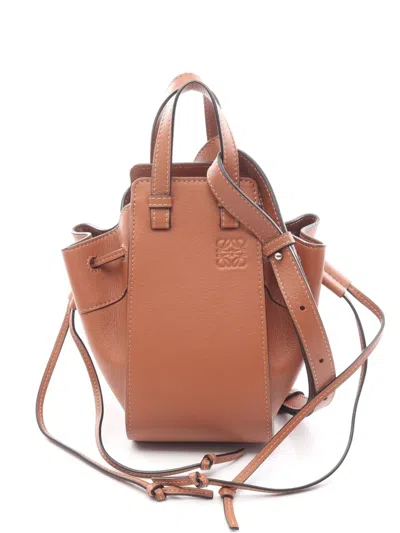 Pre-owned Loewe 2010-2025 Mini Hammock Drawstring Bag Satchel In Brown