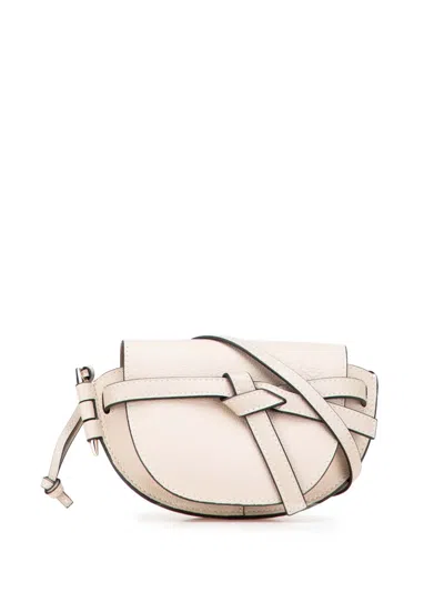Pre-owned Loewe 2010-2025 Mini Leather Gate Crossbody Bag In Brown