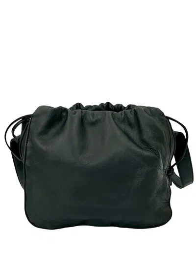 Pre-owned Loewe 2010-2025 Nappa Anagram Drawstring Crossbody Bag In Black