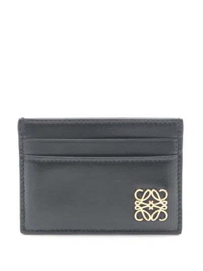 Pre-owned Loewe 2010-2025 Nappa Puffer Anagram Case Card Holder In Black