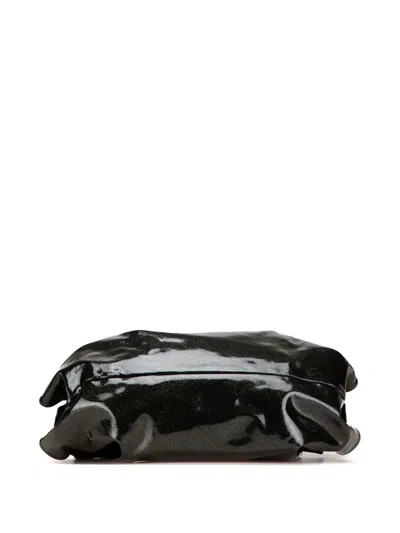 Pre-owned Loewe 2010-2025 Patent Glitter Aire Hobo Bag In Black