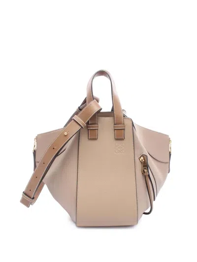 Pre-owned Loewe 2010-2025 Small Grained Calfskin Hammock Bag Satchel In Brown