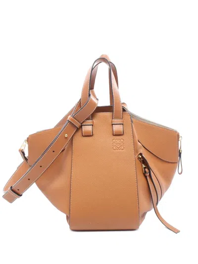 Pre-owned Loewe 2010-2025 Small Leather Hammock Bag Satchel In Brown