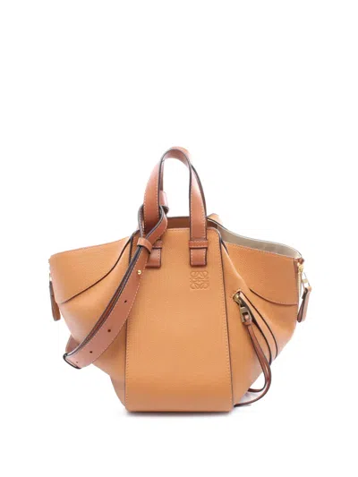 Pre-owned Loewe 2010-2025 Small Leather Hammock Satchel In Brown