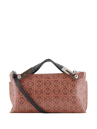 Pre-owned Loewe 2010-2025 Small Repeat Anagram Leather Missy Satchel In Pink