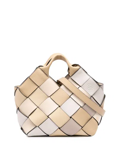 Pre-owned Loewe 2010-2025 Small Woven Leather Surplus Basket Bag Satchel