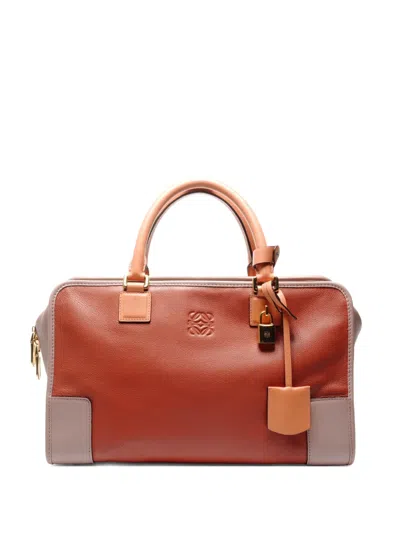 Pre-owned Loewe 2010-2025s Amazona 36 Leather Tote Bag In Orange