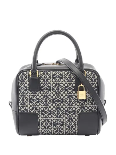 Pre-owned Loewe 2010-2026 Anagram Amazona Square 19 Satchel In Black