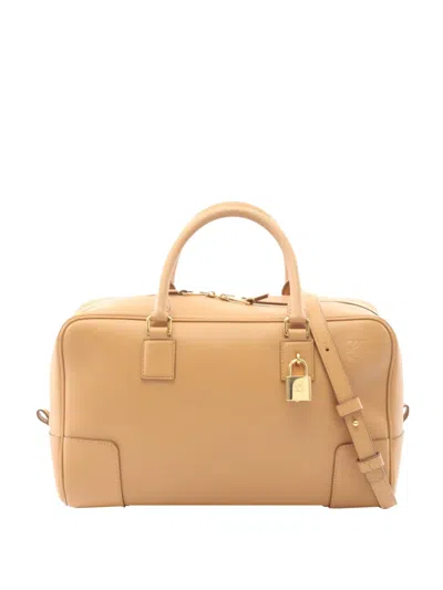 Pre-owned Loewe 2010-2026 Leather Amazona 28 Satchel In Brown