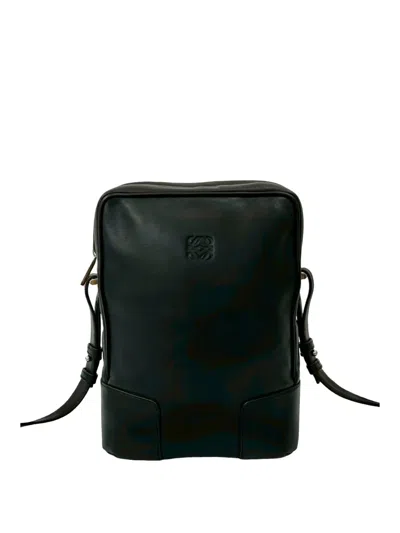 Pre-owned Loewe 2010-2026 Leather Anagram Crossbody Bag In Black