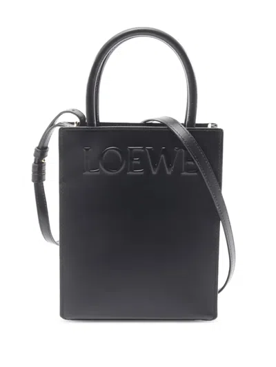 Pre-owned Loewe 2010-2026 Leather Standard A5 Tote Satchel In Black