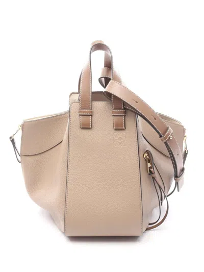 Pre-owned Loewe 2010-2026 Small Grained Calfskin Hammock Bag Satchel In Brown