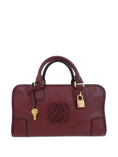 Pre-owned Loewe 2010 28 Amazona Leather Tote Bag In Red