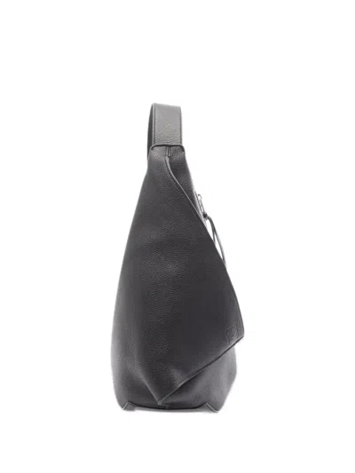 Pre-owned Loewe 2010 Anton Sling Leather Backpack In Black